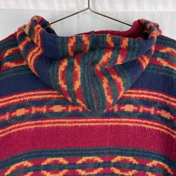 Vintage Southwestern Jacket Oversized Hooded Wool Aztec Western Boho Country - Picture 5 of 7
